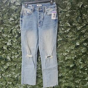 Women's Vigoss 27 Light Blue Distressed Jeans AS IS Stevie Crop Straight